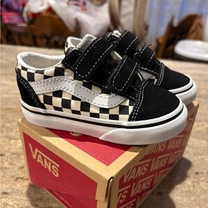 Vans Black and White Checkerboard Toddler Shoes